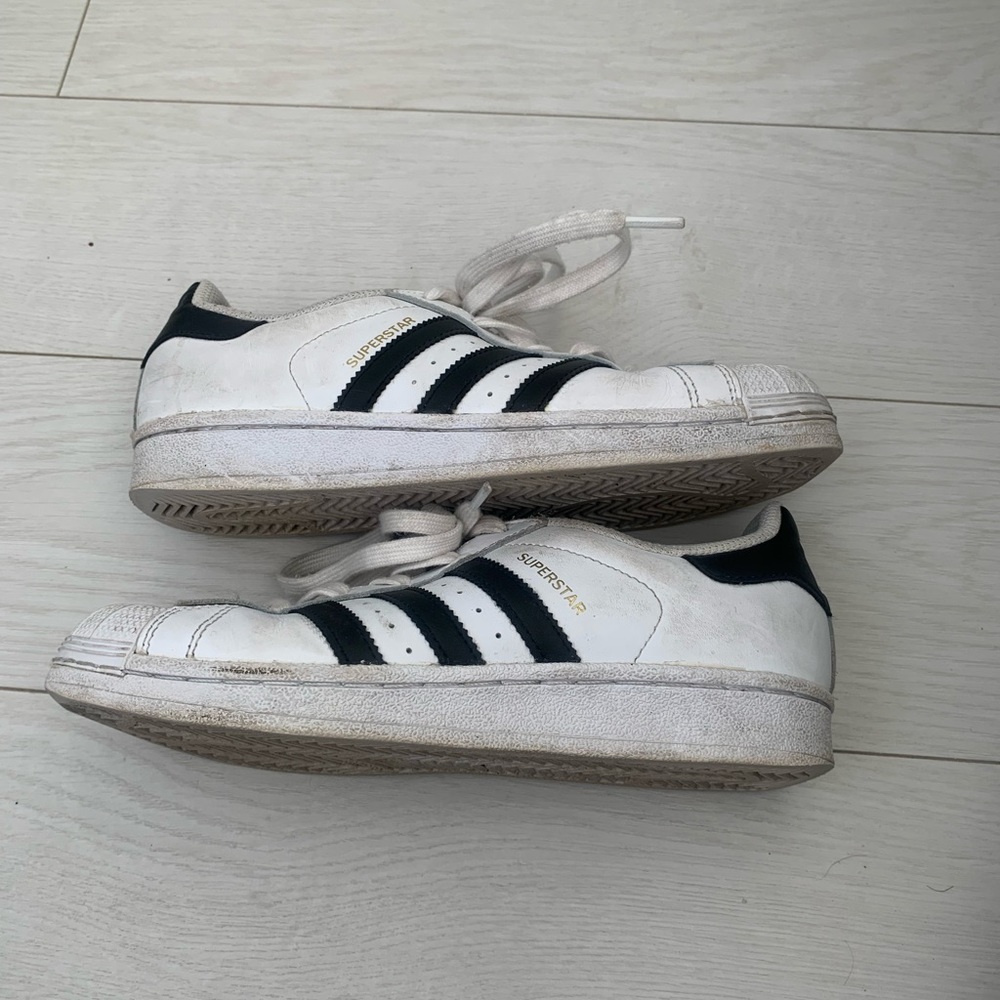 Adidas SuperStar Womens Stripe Black and White Shoes Size US 5.5 - Picture 4 of 15